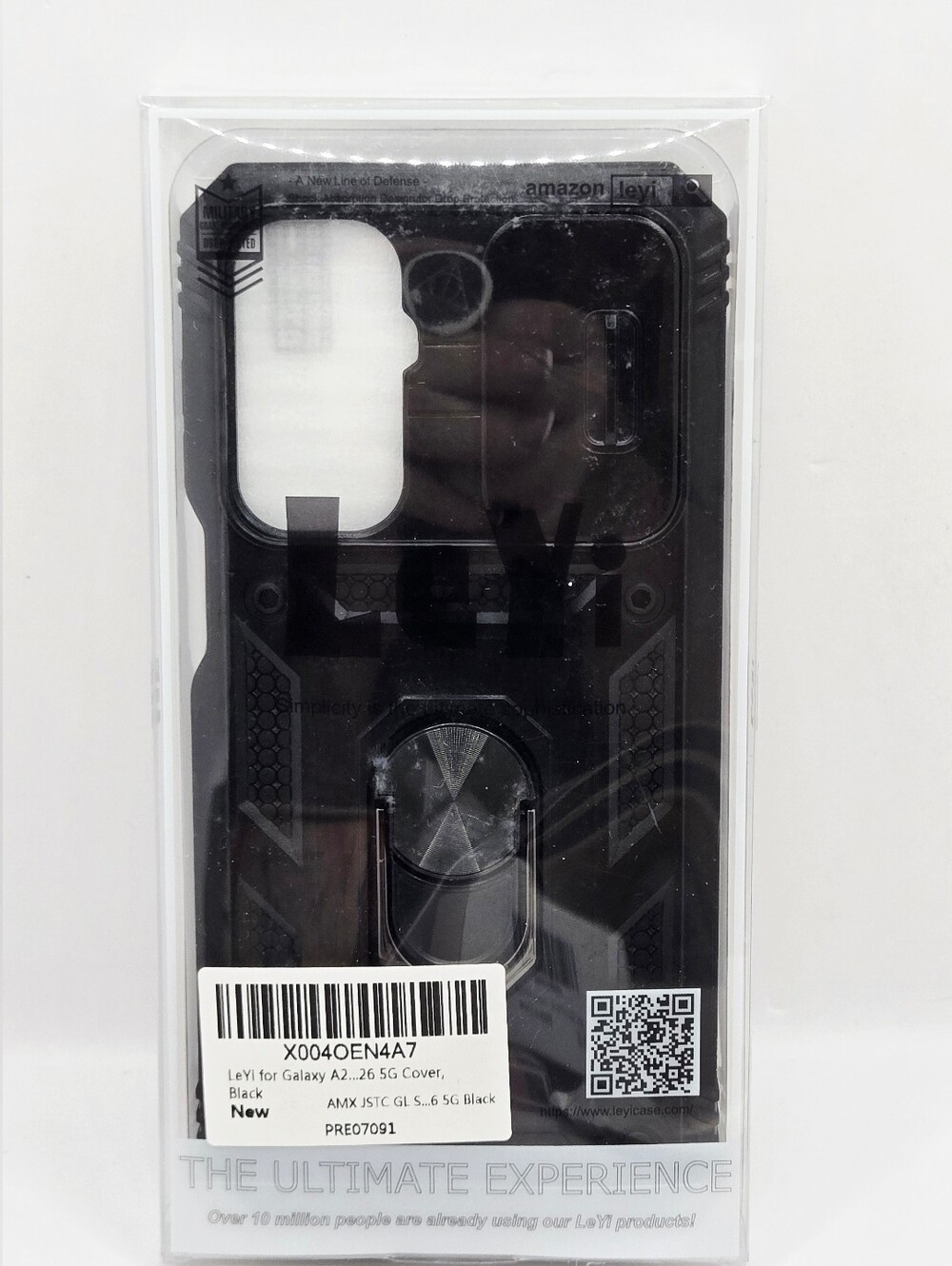 LeYi Samsung Galaxy A26 5G Black Magnetic Phone Case w/ Ring Stand New